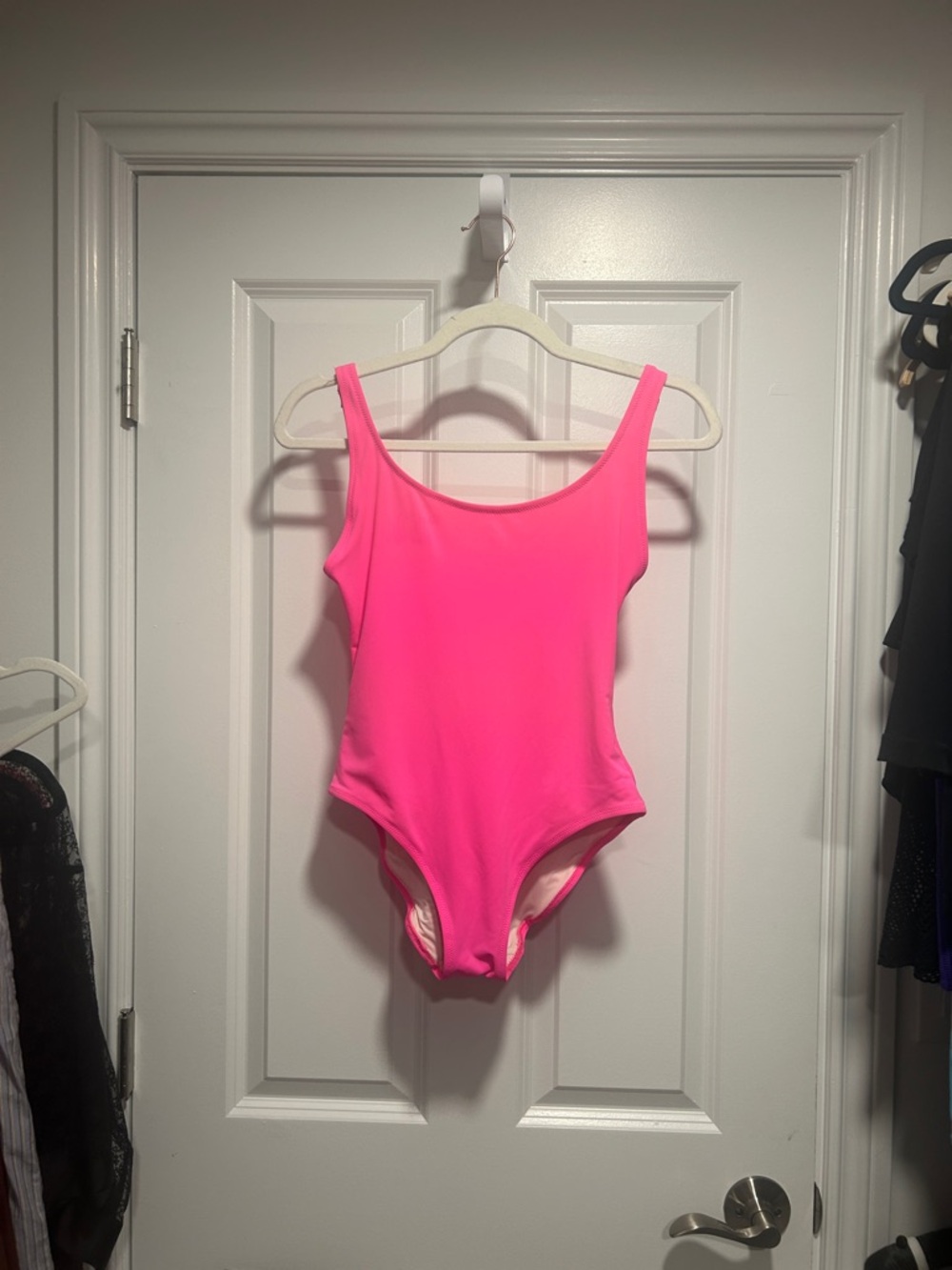 Solid and striped Anne-Marie  Pink One-Piece Swimsuit